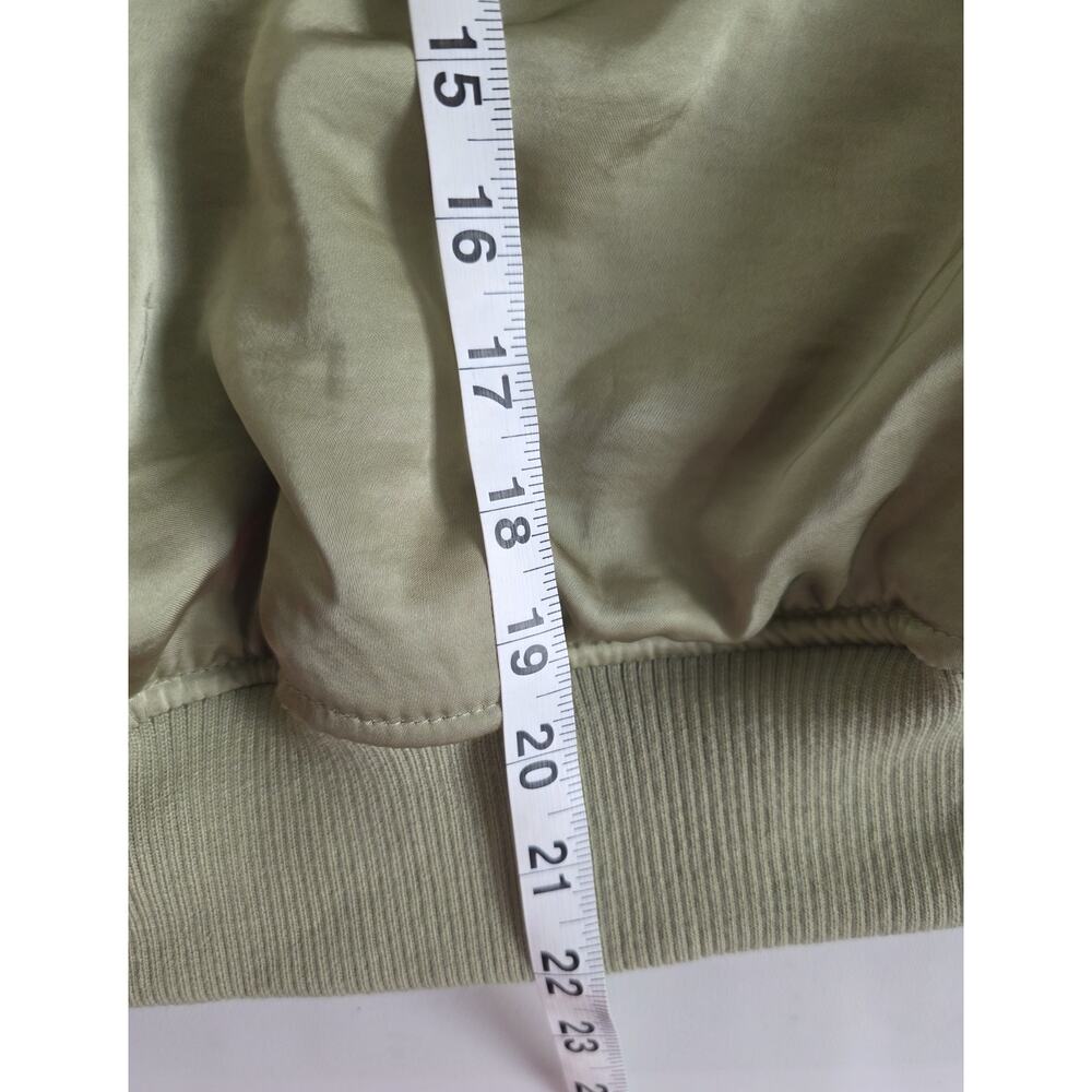 House of Harlow 1960 Gina Sage Green Padded Bomber Jacket Gold-tone HW Sz Large - Picture 8 of 8